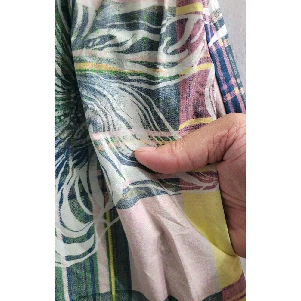 Anthropologie Pastel Plaid & Floral Tiered Maxi Dress - Picture 9 of 14